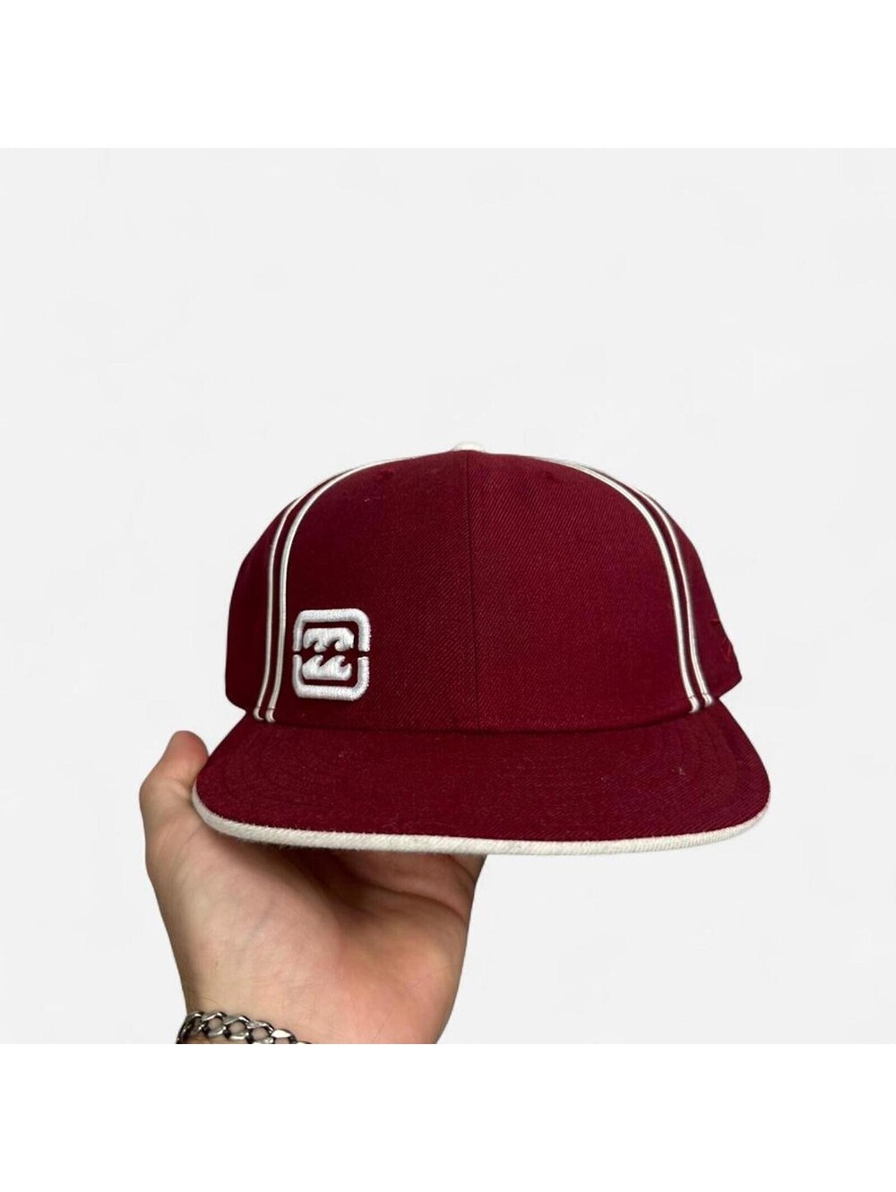 Y2K Billabong new era fitted surfer boho hat 7 3/8 RARE Burgundy andy iron
